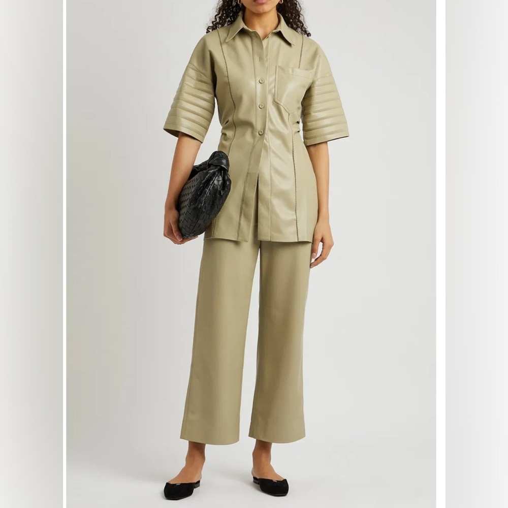 Beautiful Never Worn Nanushka Vegan leather pant set Sz Large